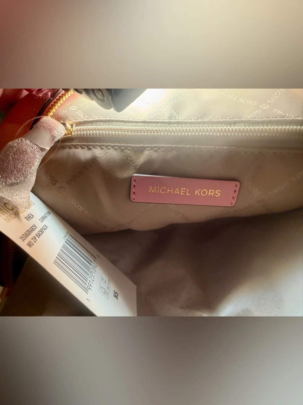 Michael Kors  Rhea Pink Embossed MK Dome Backpack with Matching Wristlet - Picture 5 of 10